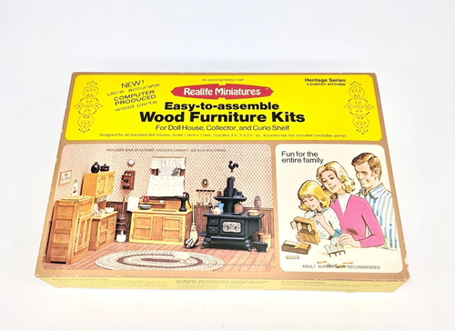 Realife Miniatures Wood Furniture Kit Lot Bedroom, Living Room, Nursery, Kitchen - Picture 11 of 13