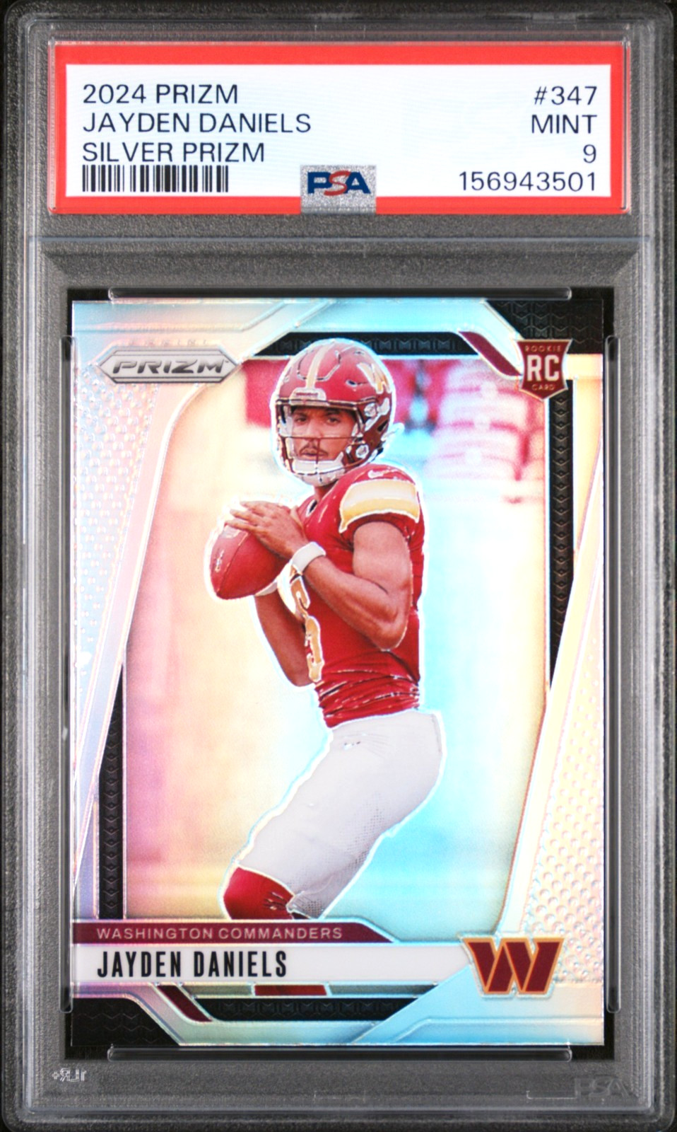 JAYDEN DANIELS 2024 PRIZM SILVER ROOKIE RC #347 PSA 9 MINT! COMMANDERS#156943501