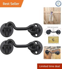 Versatile 2 Pack 4" Privacy Latch for Gates, Doors, and More - Black Finish