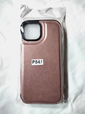 iPhone 15 6.1 inch Wallet Case - Rose Pink Gold PU Leather Card Holder Kickstand