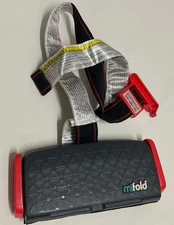 Mifold Grab Go Compact Car Booster Compact Travel 40-100lb Child Seat Gray/Red