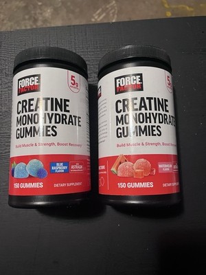 Force Factor Creatine Monohydrate Gummies 5g 150 Ct, Watermelon & Blue Raspberry