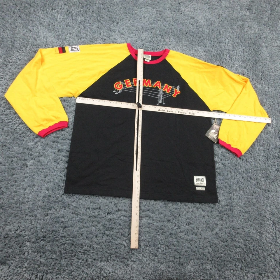 Germany Shirt Long Sleeve Mens 2XL Black Yellow Everlast Heritage Boxing Top NWT - Image 2 of 4
