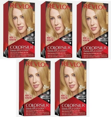 Revlon Colorsilk Beautiful Color- 74 Medium Blonde 5 Pack Hair Color New