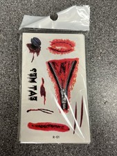 30 PCs Halloween 3D Temporary Tattoo Stickers Stitched Wound Scar Costume Props