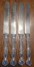 1847 ROGERS BROS VINTAGE GRAPE (1904) SET OF (4) OLD FRENCH HOLLOW KNIFE 9 3/4"