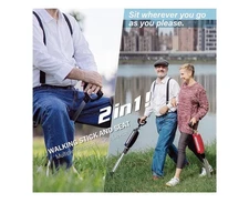 STEP2GOLD Ta-Da Chair 2 Portable Walking Stick | Medium Size 34.2”| Black