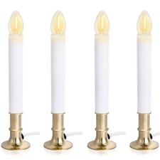 4-Pack Electric Christmas Window Candle Lights Dusk to Dawn with Shatterproof...