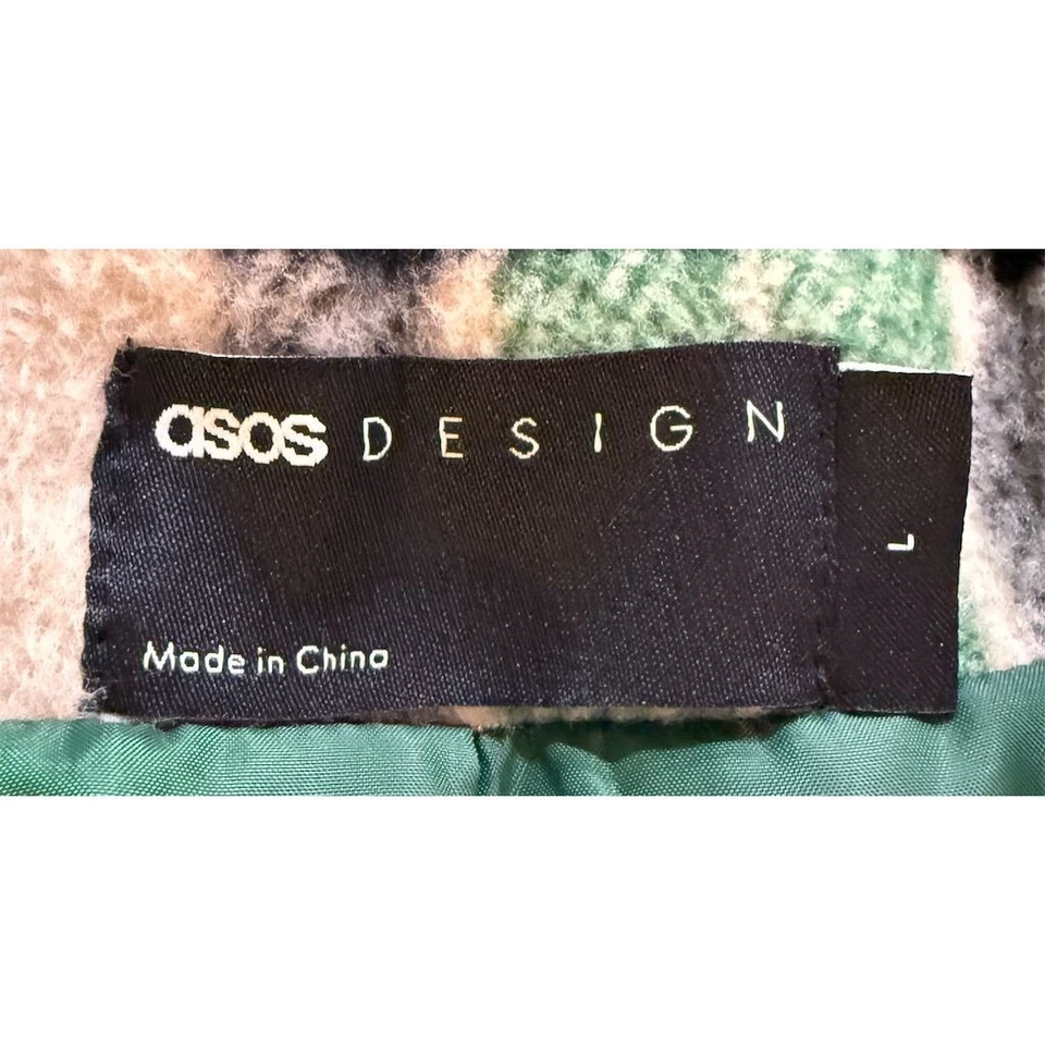 ASOS DESIGN Men Green Plaid Harrington Jacket L Casual Fall cabincore lumberjack - Image 2 of 4