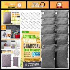 Activated Charcoal Odor Absorber Bags - Eliminate Strong Odors in Home, Car, Clo
