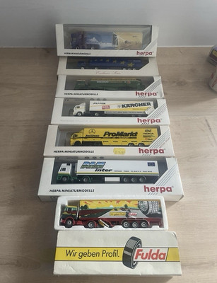 Herpa Modell LKW Maßstab 1:87 Spur HO Konvolut 7 LKW exklusive Privatserie