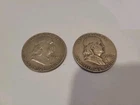 Set of 2x 50C Franklin Half Dollar - Ungraded (Exact coins)