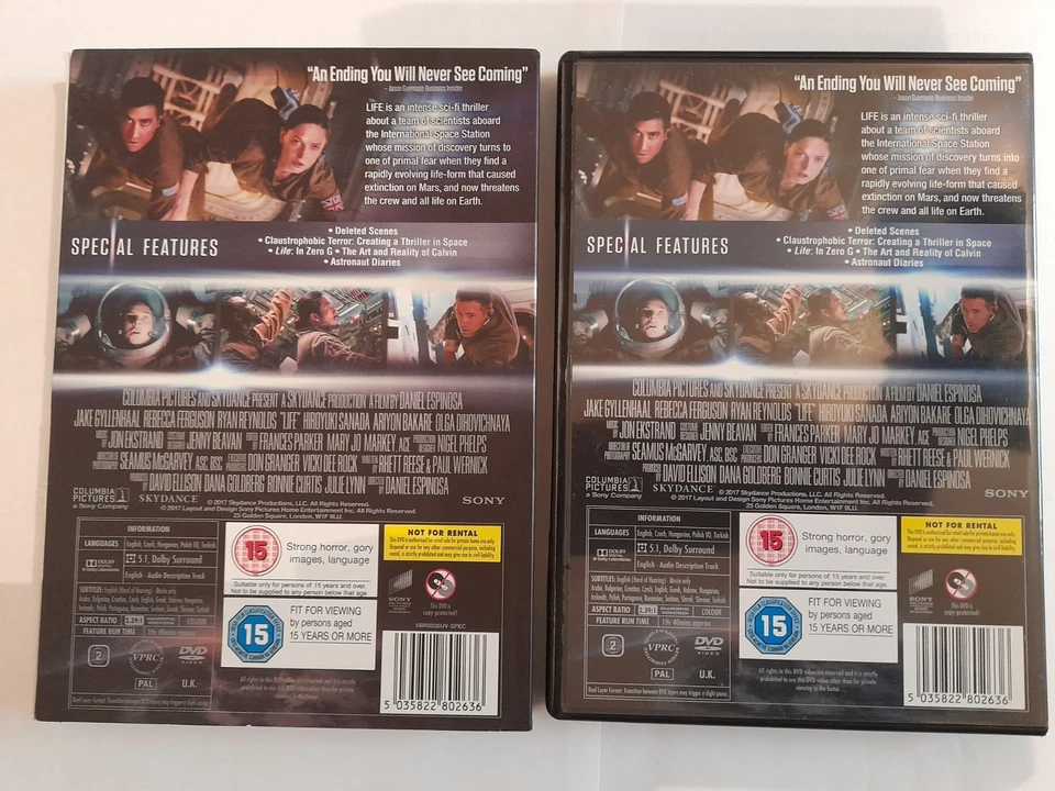 Life (DVD, 2017, Holofoil Slipcover)-Jake Gyllenhaal-Special Feat/Deleted Scenes - Image 4 of 4