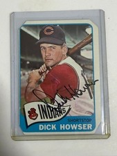 1965 topps # 92 Dick Howser Deceased 1987 Indians Cut Corners Autographed auto