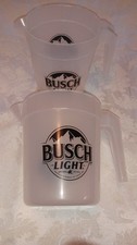 Lot of 2,  7&rdquo;  Beer Plastic Pitcher Busch Light.  48 oz. each