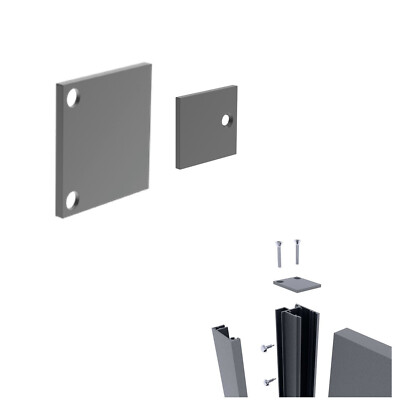 Aluminium Endkappe für Zaunadapter 14-20mm Füllung Zaunschiene Anthrazit RAL7016