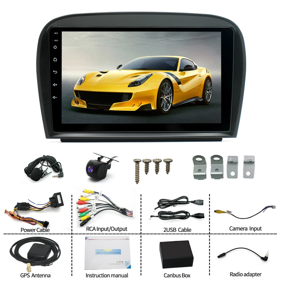 64G Car Stereo Radio GPS Carplay For 2005-2012 Mercedes Benz SL R230 SL350 SL500 Foto 4 de 4