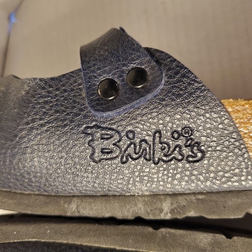 Birkenstock Birkis Blue Pebbled Maria Close Toe Clog Mary Jane Mule EU40 L 9 M7 - Picture 6 of 8