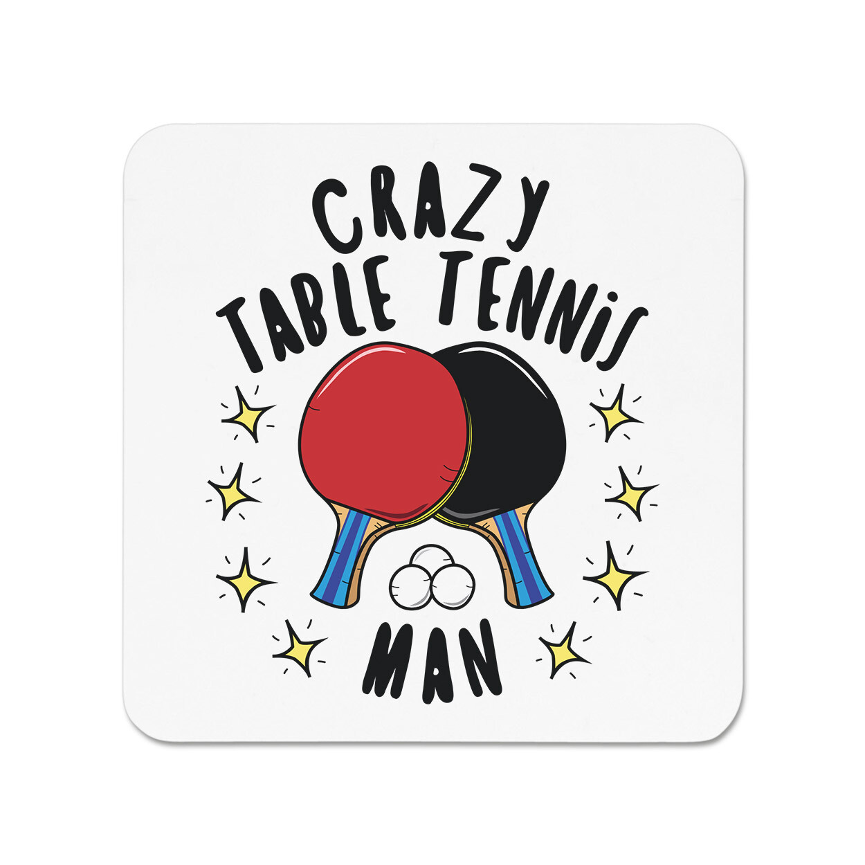 Crazy Table Tennis Man Stars Fridge Magnet Ping Pong Sport Funny