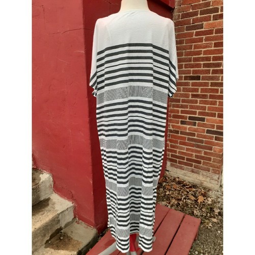 Granat Hill Ryllace Bio Leinen Streifen Midi Kleid Plus 2X Lagenlook NEU - Bild 7 von 11