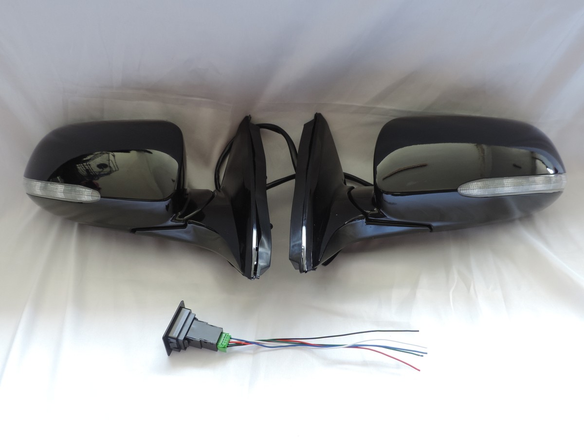 Power Folding Mirrors Cornering Lights Black For HONDA Power Folding Mirrors Cornering Lights Black For HONDA