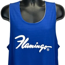 Flamingo Casino Tank Top Basketball Jersey Las Vegas Gambling Blue Mens L Large