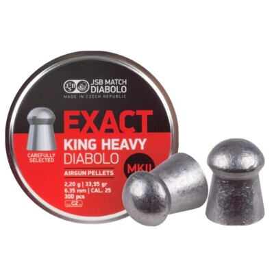 JSB Diabolo Exact king MKII .25 Cal, 33.95 gr, Domed-300Ct