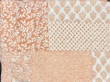 THE COUNTRY STORE 2 Standard Pillow Shams Quilted Peach Floral Patchwork EUC