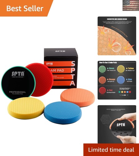 6.5 Inch Buffing Sponge Pads Set - 5Pcs Car Polishing Kit for Ultimate Shine