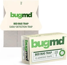 BugMD - Bed Bug Traps 12 Pack - Interceptors, Bed Bug Prevention, Glue Traps,