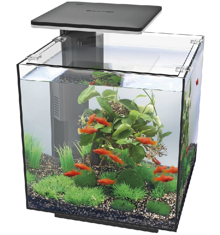 Superfish QubiQ 30 LED Black 30L Nano Cube Aquarium Fish Tank Filter LED Light