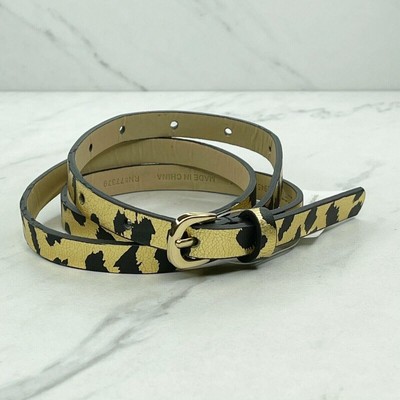 Ann Taylor Loft Skinny Metallic Animal Print Belt Size XS Womens