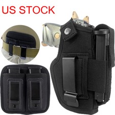 Tactical IWB OWB Gun Holster Concealed Carry Pistol with Double Magazine Pouch