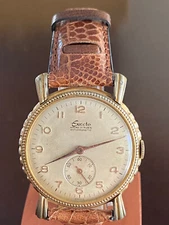 VINTAGE MEN'S RADO EXACTO WRIST WATCH, BOTTLE CAP EDGE, KEEPING TIME, 17 JEWEL