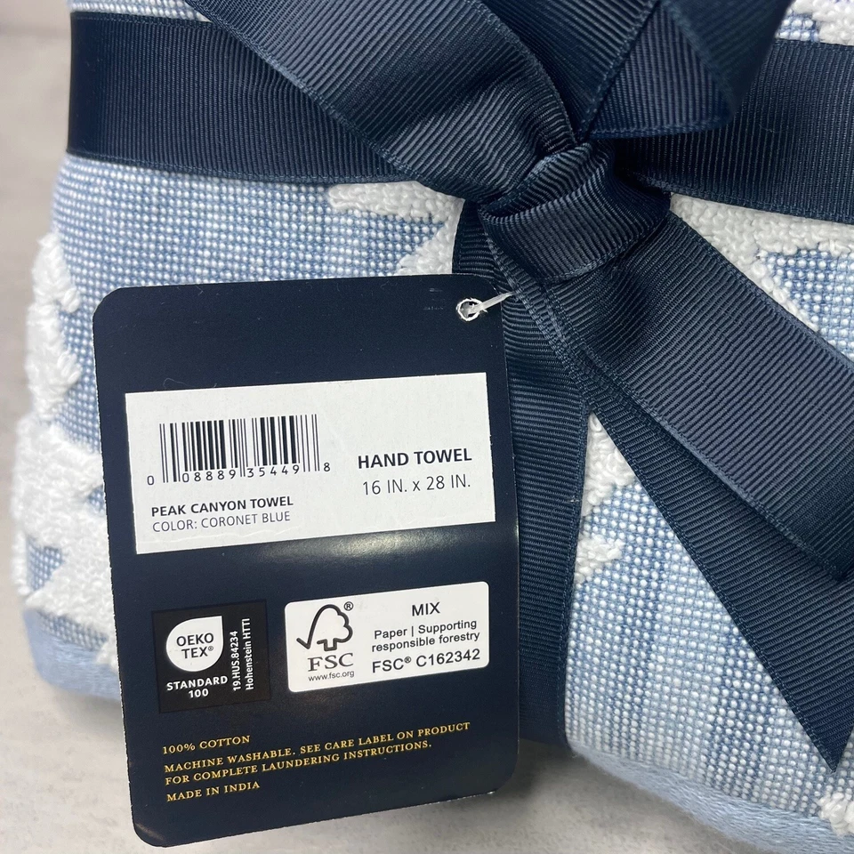 Juego de 2 toallas de mano Pendleton Peak Canyon azul nuevas con etiquetas Foto 2 de 4