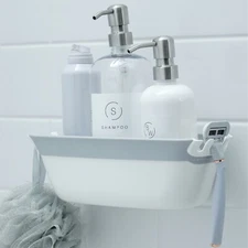 SlipX Solutions On the Dot Suction Shower Basket Caddy, Razor & Shampoo Holder