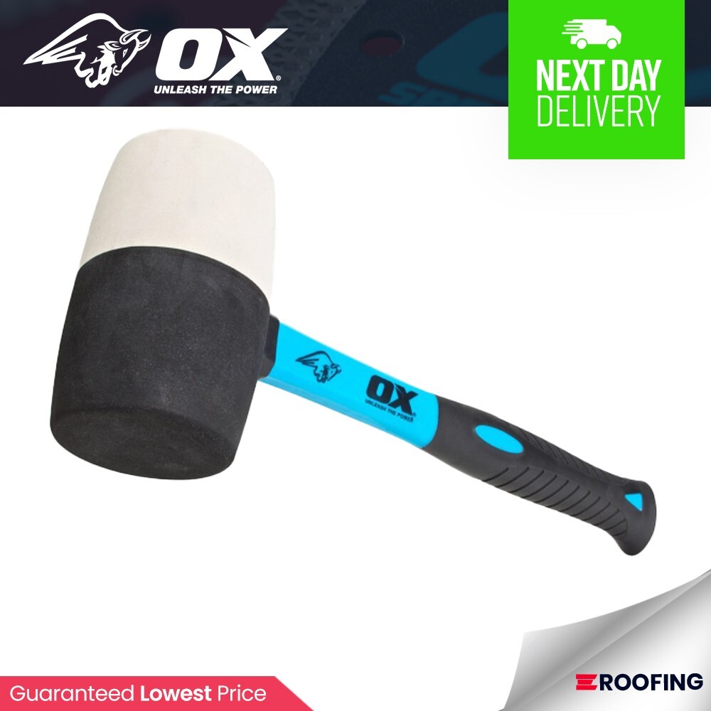 Ox Tools T081916 Trade Combination Rubber Mallet Fibreglass Handle 16oz