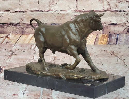 Bronze Abstract Bronze Bull Horns Statue Figurine Sculpture Stock Broker Decor - Picture 6 of 10
