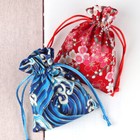 10pcs Cotton Linen Pouch Bag Drawstring Coin Purse Chinese Brocade Gift Case