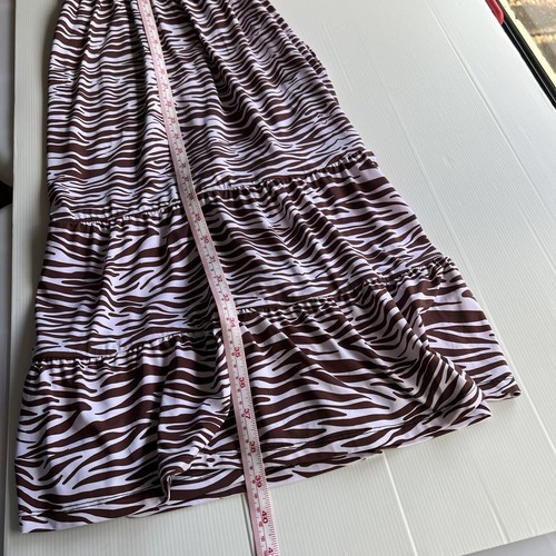 Exotica Exoticathletica Boss Bish Midi Dress S-M (4-12) Brown White Zebra Animal - Picture 10 of 10