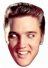 Elvis Presley Card Face Mask Music Icon 50s Rock n Roll Fancy Dress Accessory