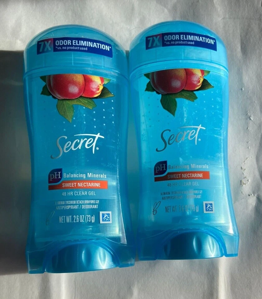 Secret Clear Gel Antiperspirant Deodorant Sweet Nectarine 2.6 oz 2 Pack