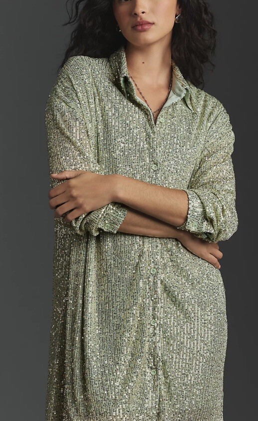 ANTHROPOLOGIE Flat Green Sequin Tunic Dress, Size M | eBay ANTHROPOLOGIE Flat Green Sequin Tunic Dress, Size M | eBay