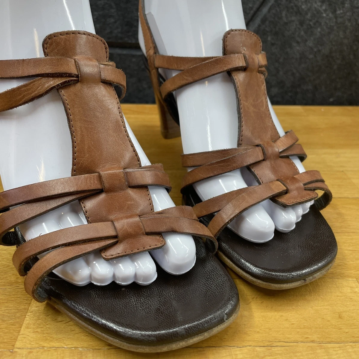 Paul Green Munchen Heels Womens US 7 UK 5 Strappy Slingback Brown