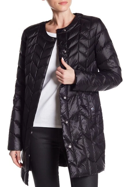 Via spiga chevron 2025 quilted puffer jacket