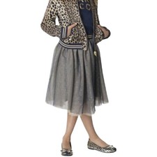 Little Marc Jacobs Tulle Skirt Full Gold Navy Polka Dot Metallic Kids Size 12 