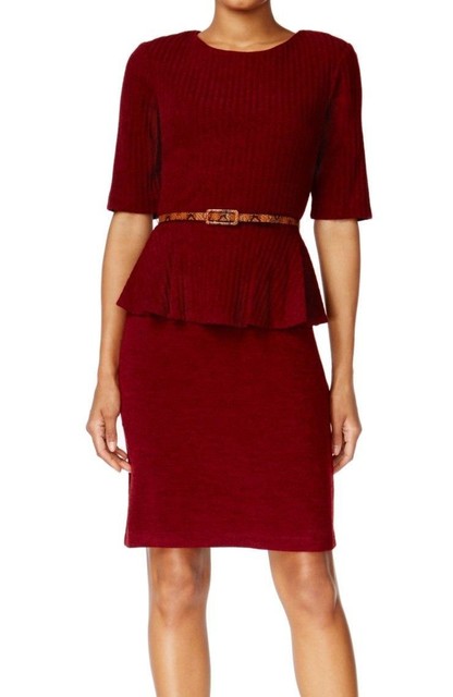 peplum sweater dress