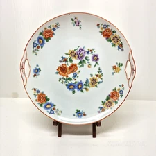 Vintage KPM Malines Floral Handled Serving Plate 9.5" White Porcelain Tableware