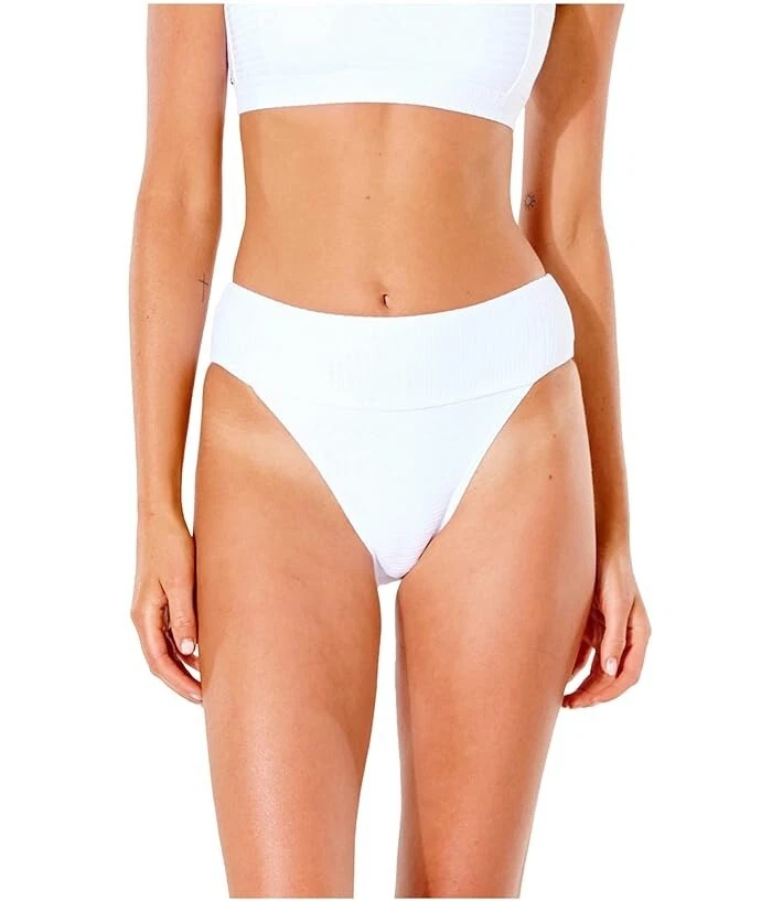 Pantalones de bikini Rip Curl blancos surf cintura alta cobertura descarada L136114 talla XS Foto 3 de 3