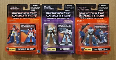 Transformers Heroes Of Cybertron Optimus Prime Megatron Powermaster Lot of 3